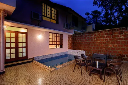 A private pool at dusk